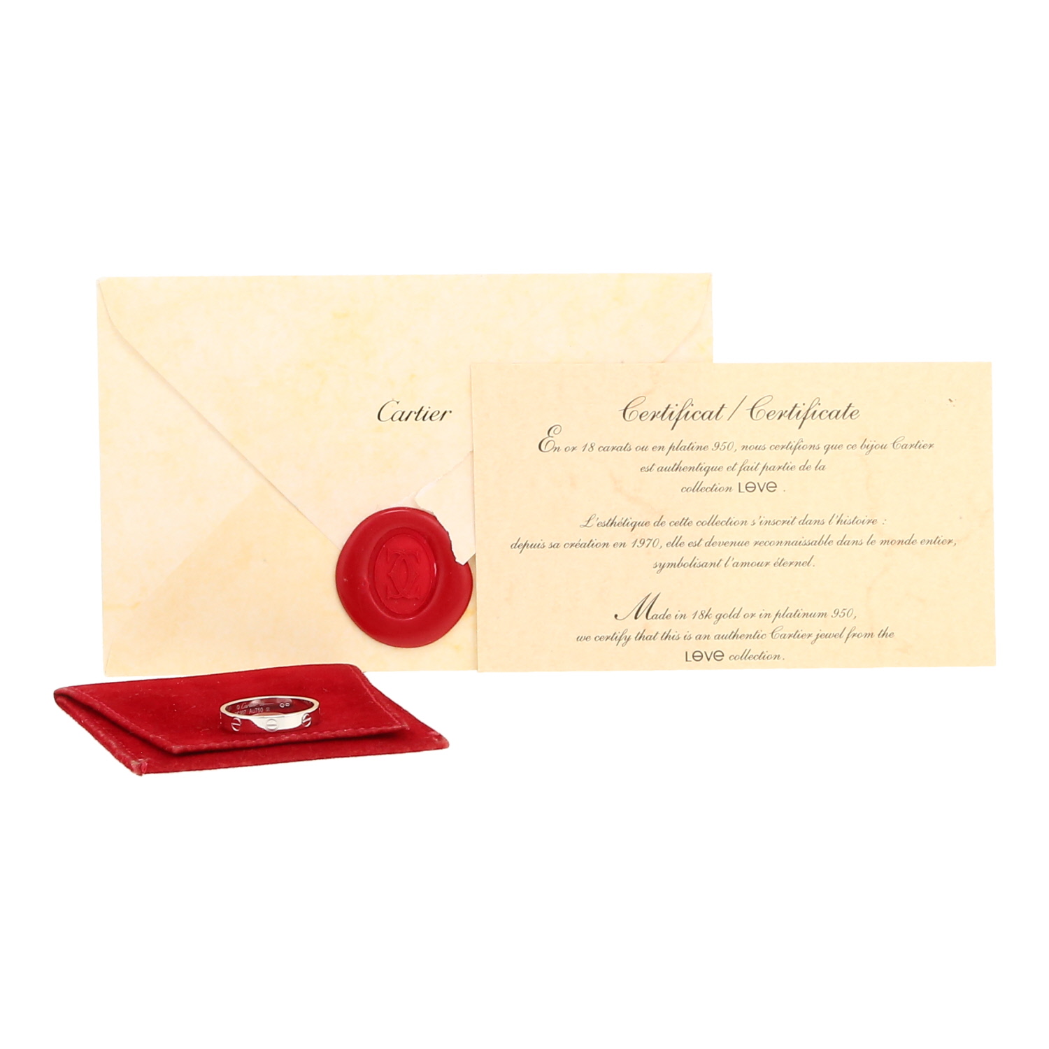 Alliance Cartier Love en or blanc, taille 59 - Detail D2