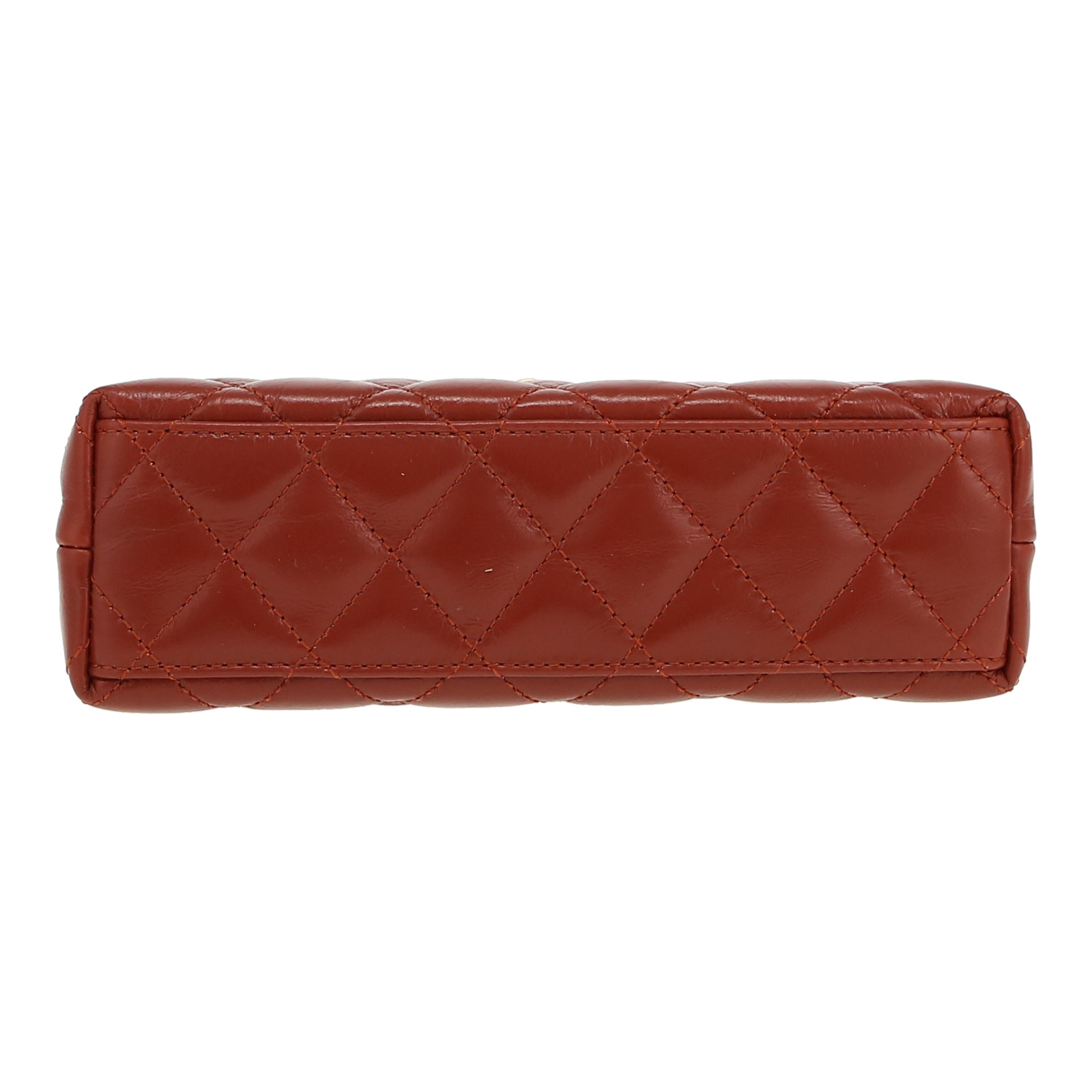 Sac à main Chanel  Mini Shopping en cuir matelassé cognac - Detail D1