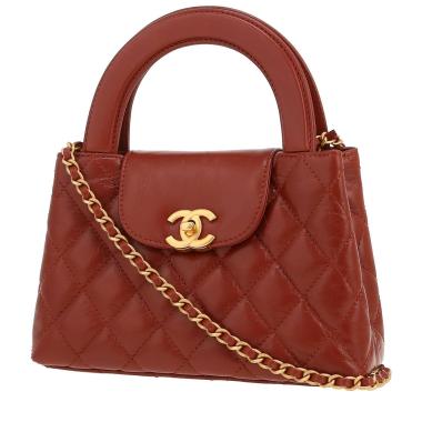 Bolso de mano Chanel  Mini Shopping en cuero acolchado color coñac