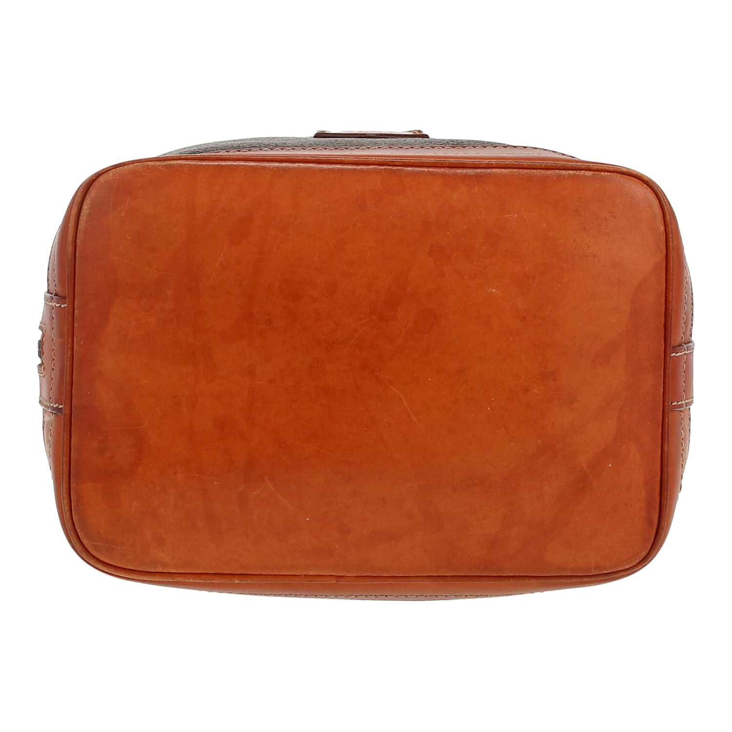 Bolso de mano Celine  Vintage en tejido "Triomphe" marrón y cuero natural - Detail D1