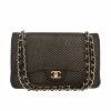 Sac à main Chanel  Timeless Jumbo en toile jersey noire et dorée - 360 thumbnail