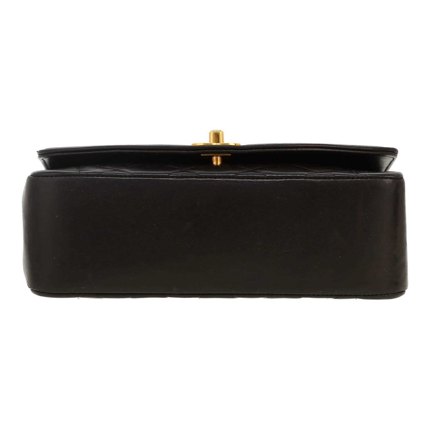 Chanel  Diana shoulder bag  in black quilted leather - Detail D1