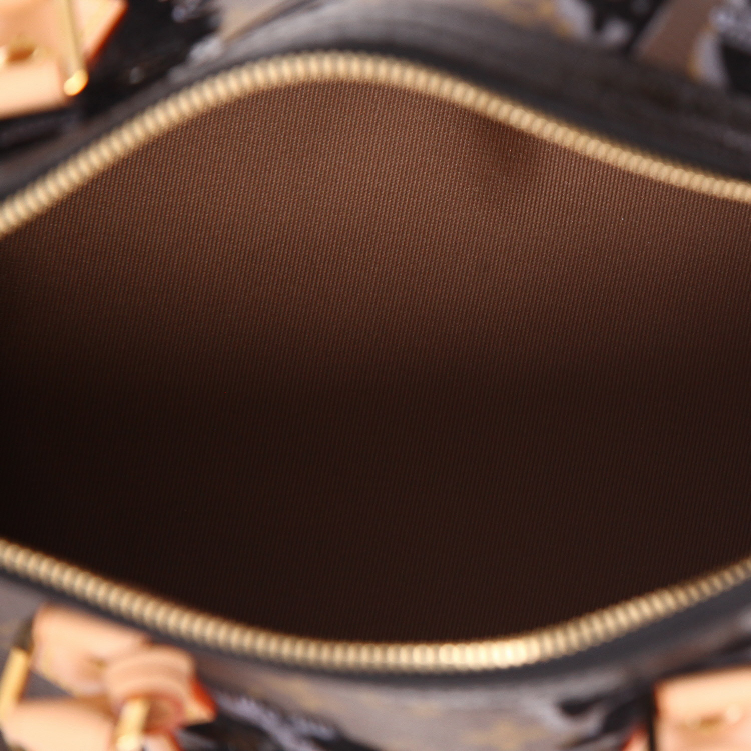 Bolso de mano Louis Vuitton  Speedy Editions Limitées en lona Monogram marrón y cuero natural - Detail D3