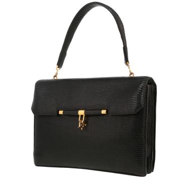 Sac à main Hermès  Palonnier en lézard noir