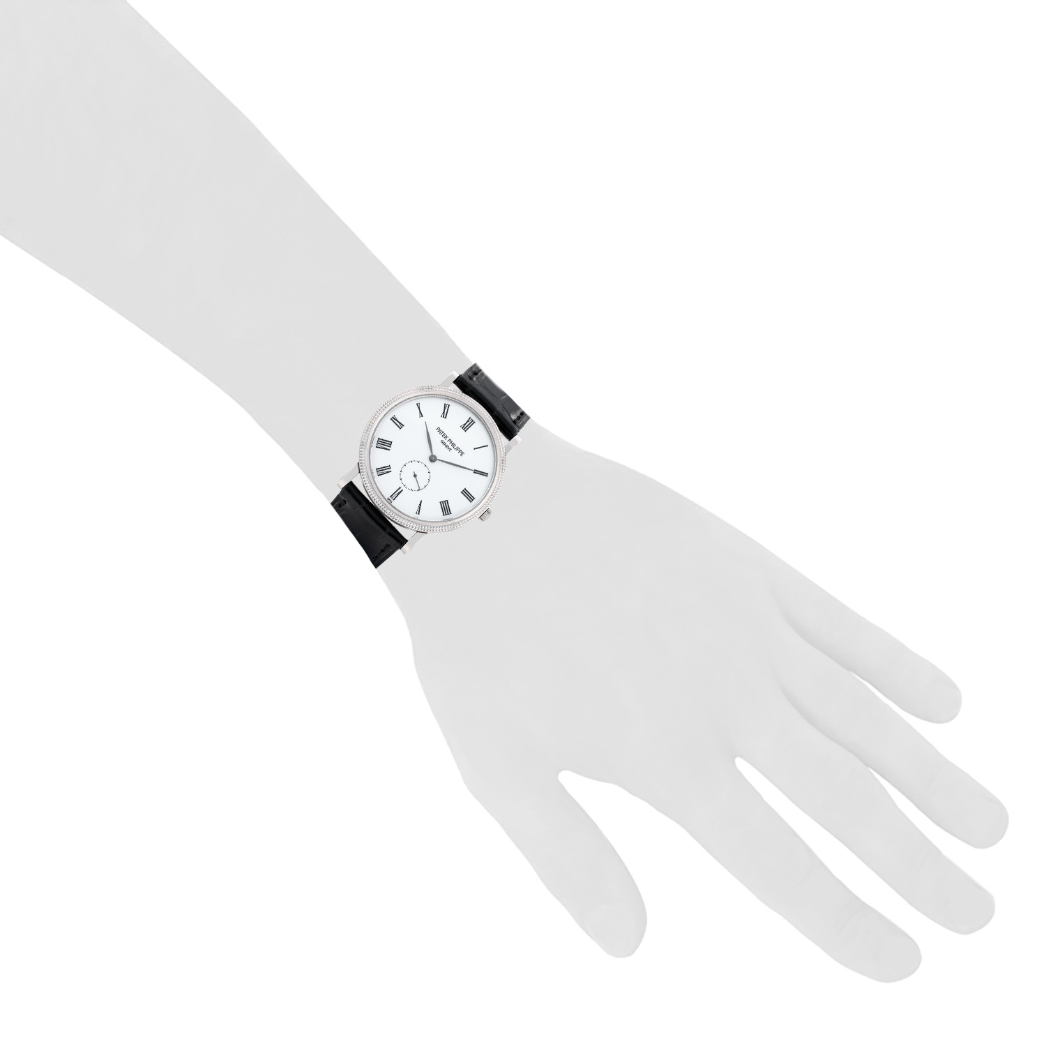 Montre Patek Philippe Calatrava Clous De Paris en or blanc Ref: Patek Philippe - 5119  Vers 2018 - Detail D1