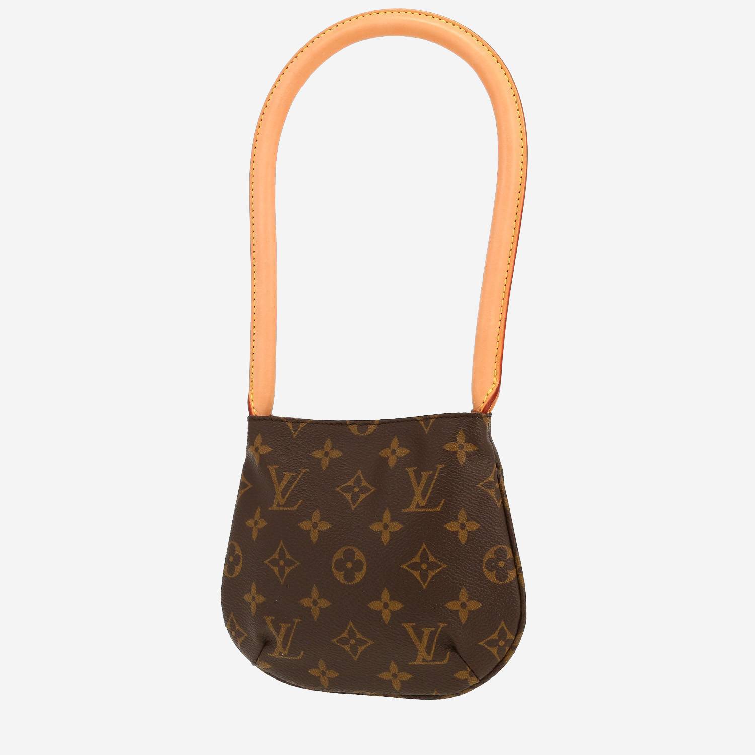 Sac à main Louis Vuitton x Comme des Garçons Looping en toile monogram et cuir naturel