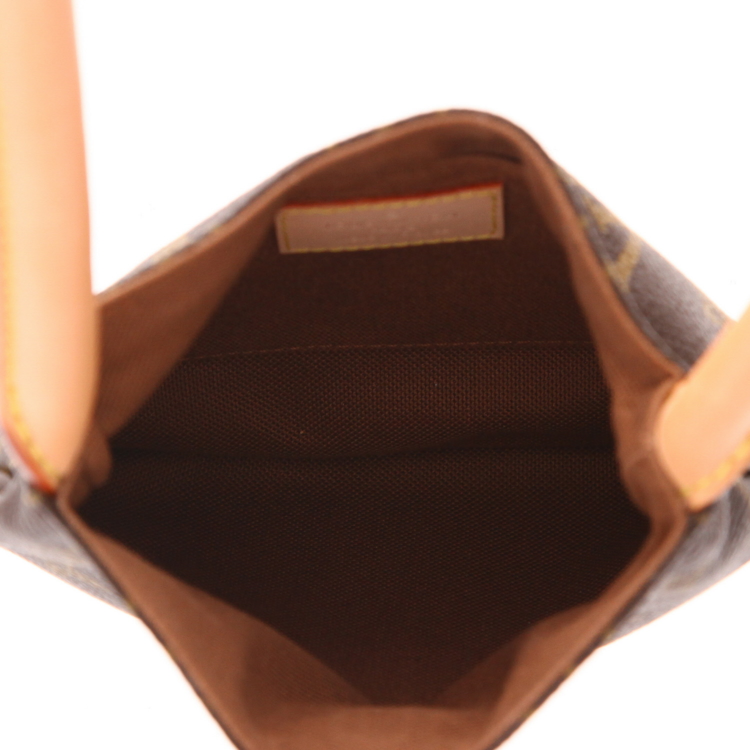 Bolso de mano Louis Vuitton Looping en lona Monogram y cuero natural - Detail D3