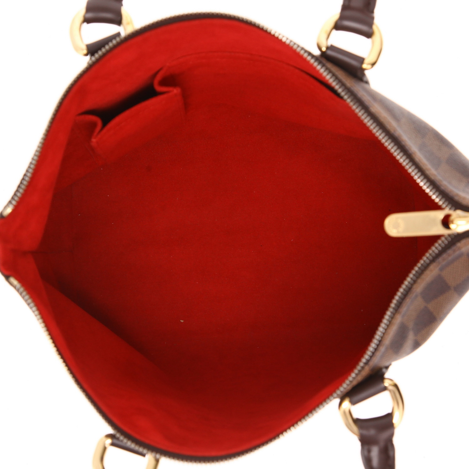 Borsa Louis Vuitton  Saleya in tela a scacchi ebana e pelle marrone - Detail D3