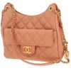 Bolso bandolera Chanel  Hobo en cuero granulado acolchado color rosa claro - 00pp thumbnail