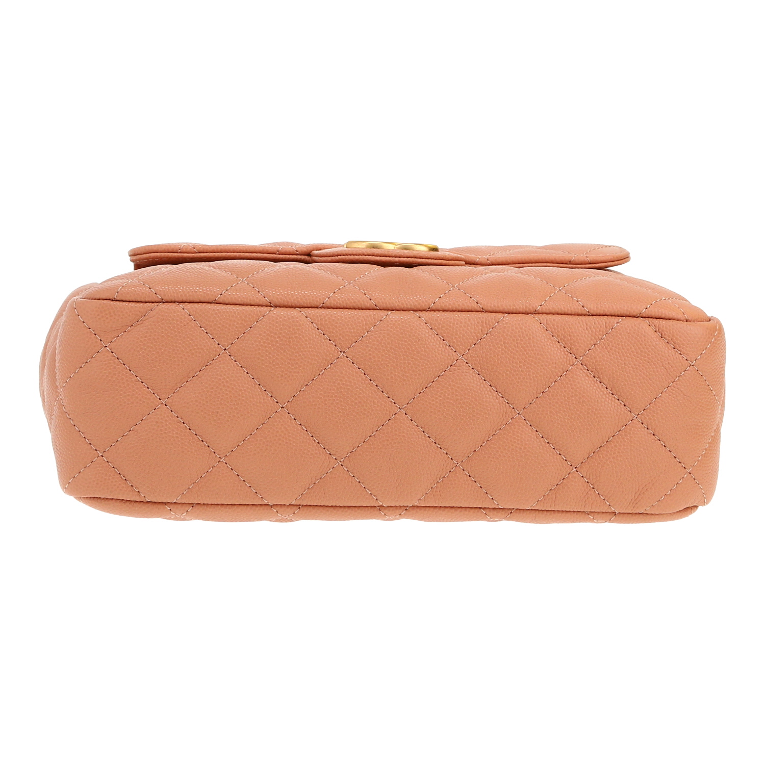 Chanel Hobo shoulder bag in powder pink quilted grained leather - Detail D1