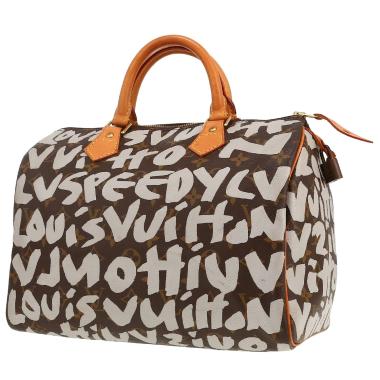 Louis Vuitton x Stephen Sprouse  Speedy 30 handbag  in brown monogram canvas  and natural leather