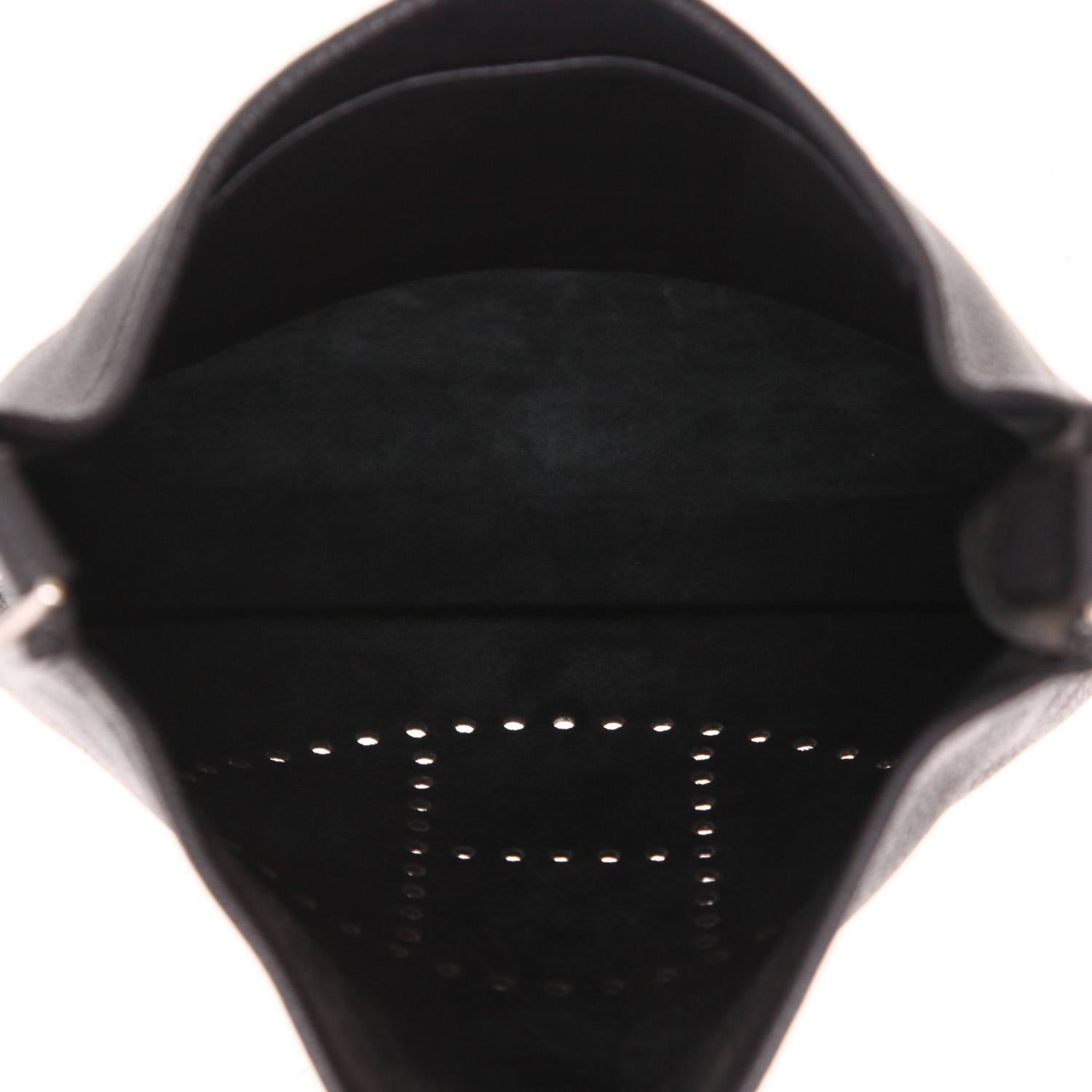 Sac bandoulière Hermès  Evelyne en cuir togo noir - Detail D3