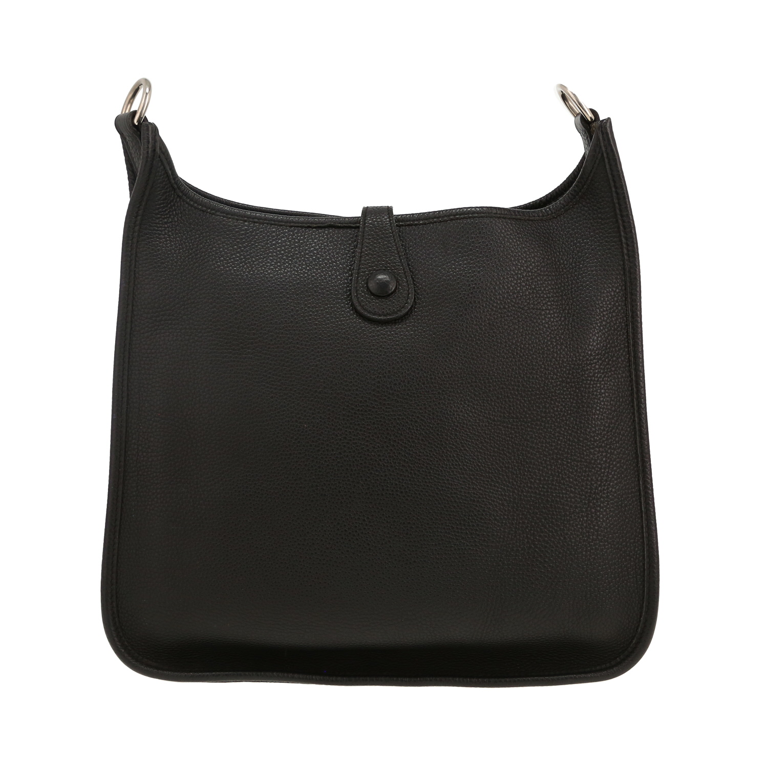 Hermès Evelyne shoulder bag in black togo leather - Detail D4
