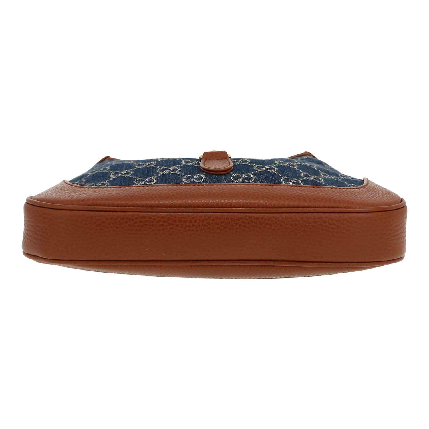 Gucci  Jackie handbag  in blue monogram denim canvas  and brown leather - Detail D1