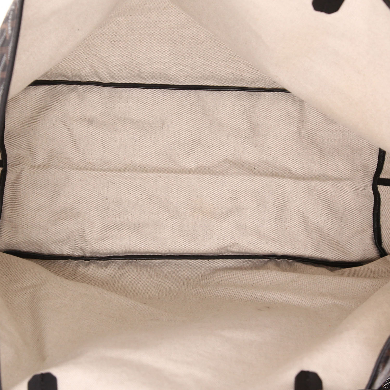 Sac cabas Goyard  Saint-Louis grand modèle  en toile Goyardine noire et cuir noir - Detail D3