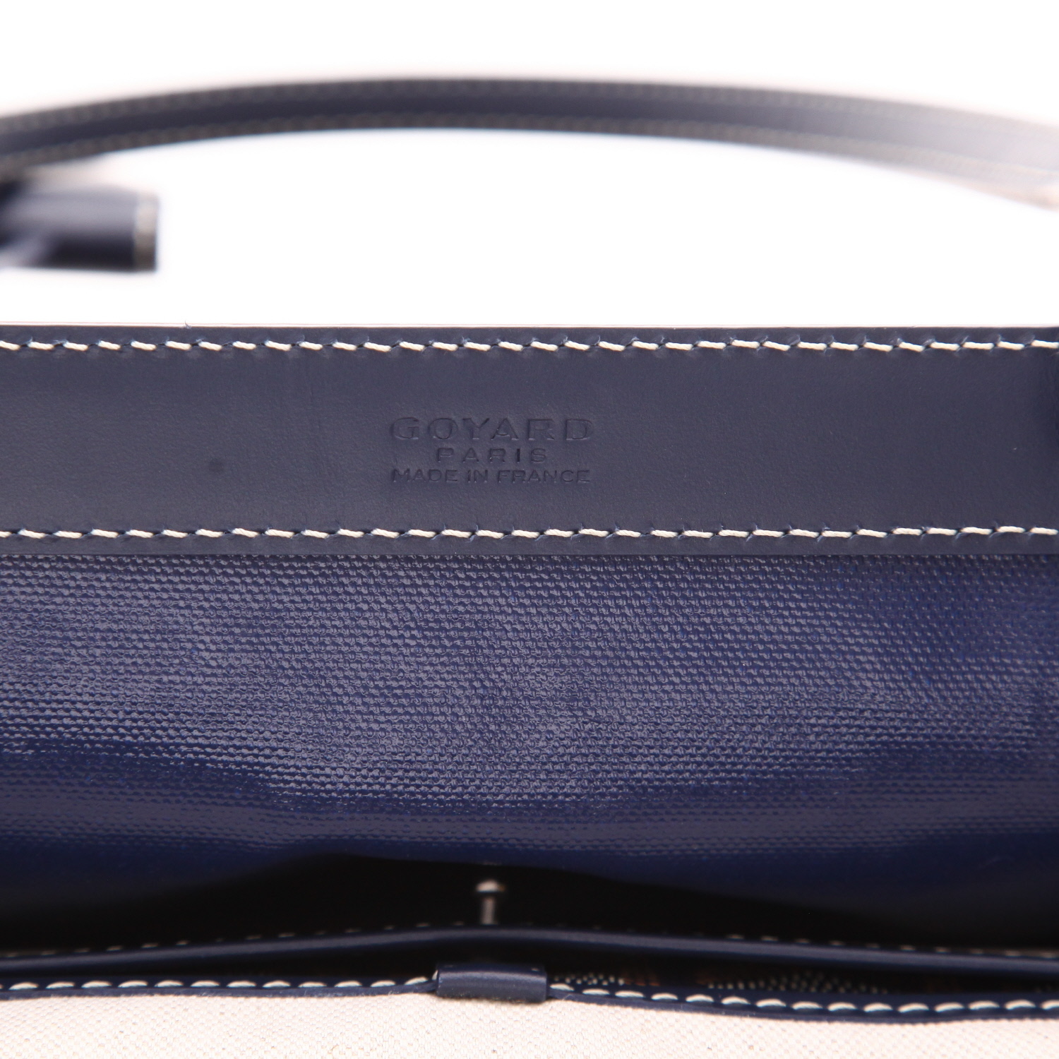 Bolso Cabás Goyard  Bellechasse en tela Goyardine azul y cuero azul - Detail D2
