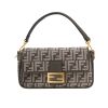 Fendi  Baguette handbag  in grey logo canvas  and grey leather - 360 thumbnail