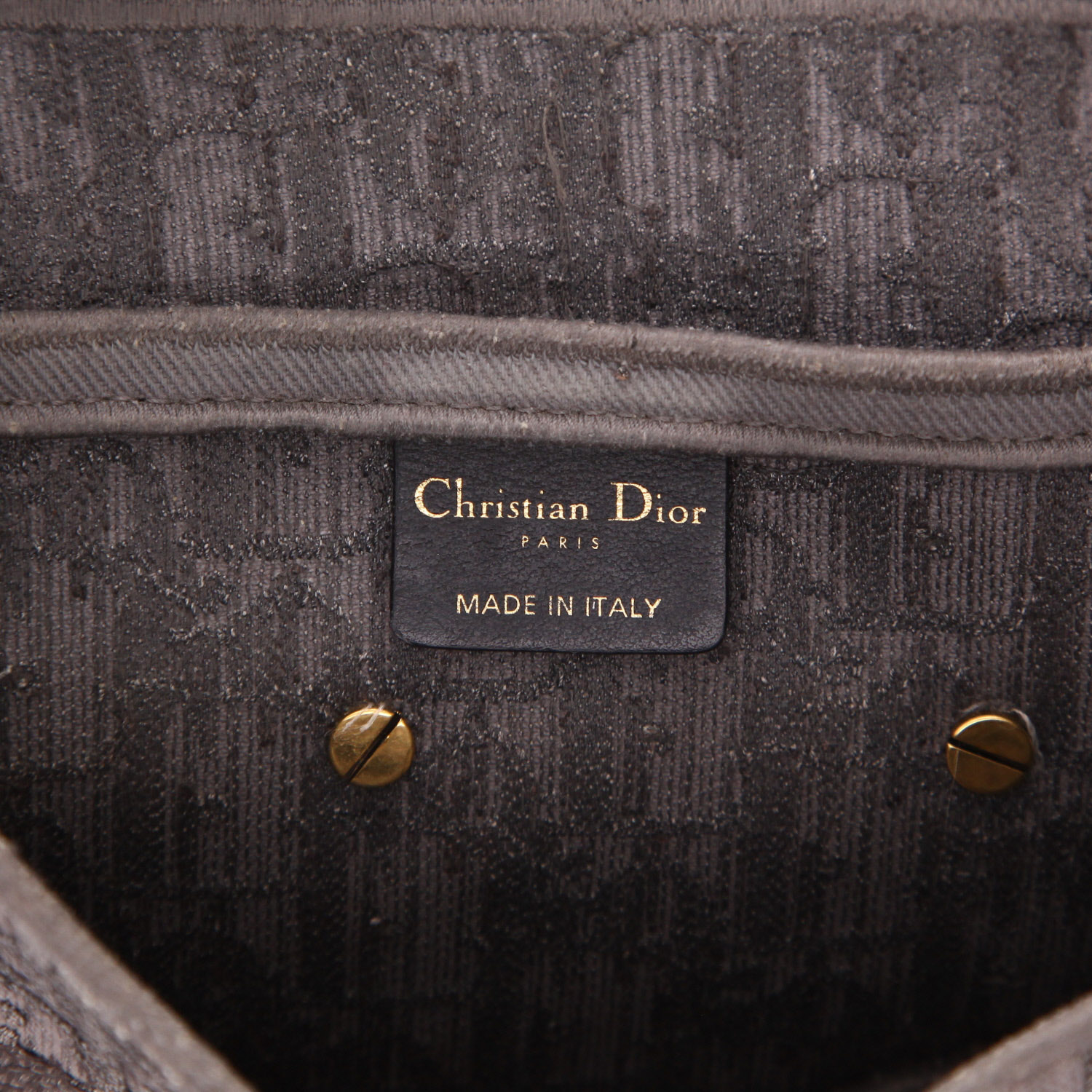 Dior  Saddle medium model  handbag  in grey monogram canvas Oblique - Detail D2