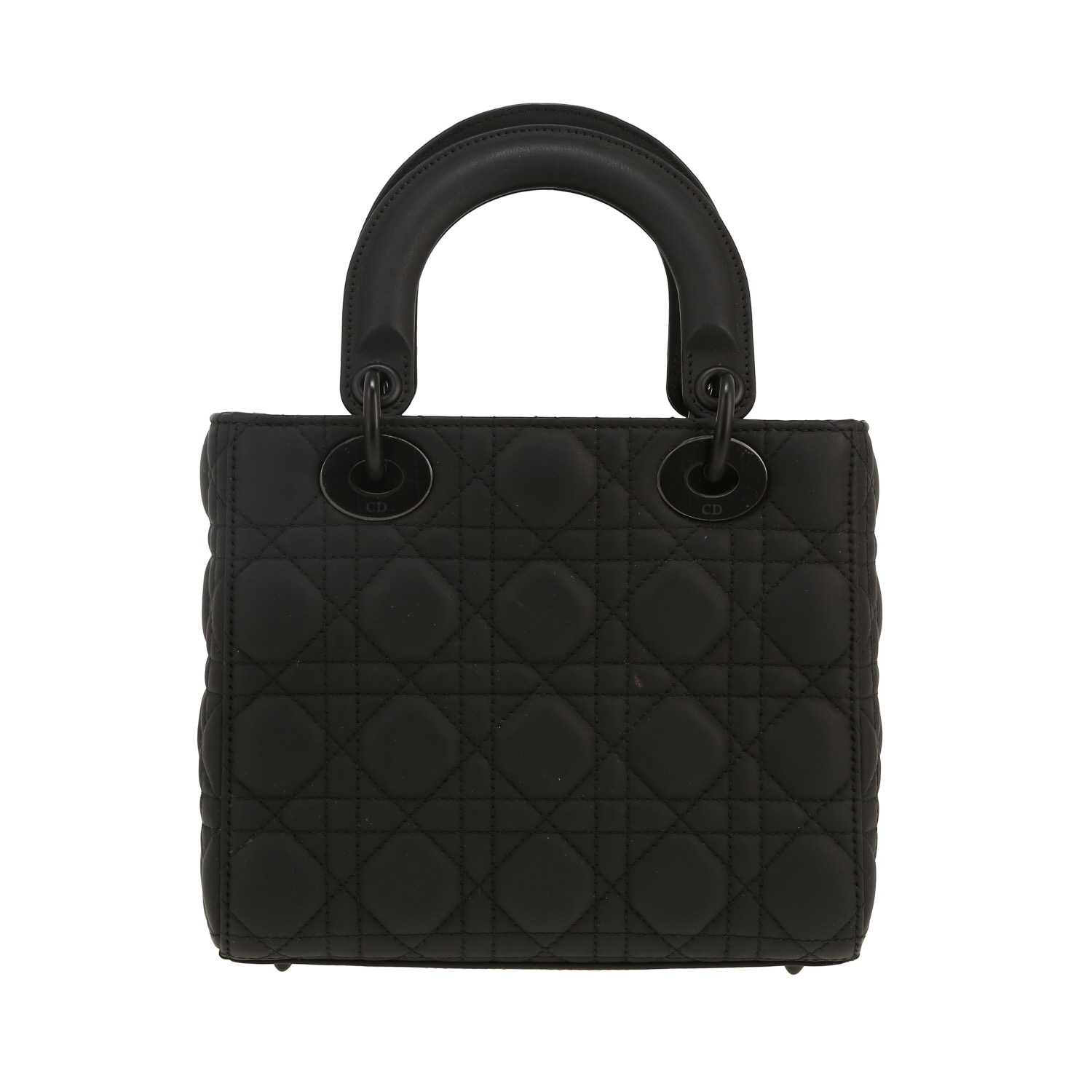 Dior  Lady Dior handbag  in black leather cannage - Detail D5