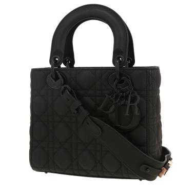 Bolso de mano Dior  Lady Dior en cuero cannage negro
