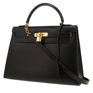 Borsa Hermès  Kelly 32 cm in pelle box nera