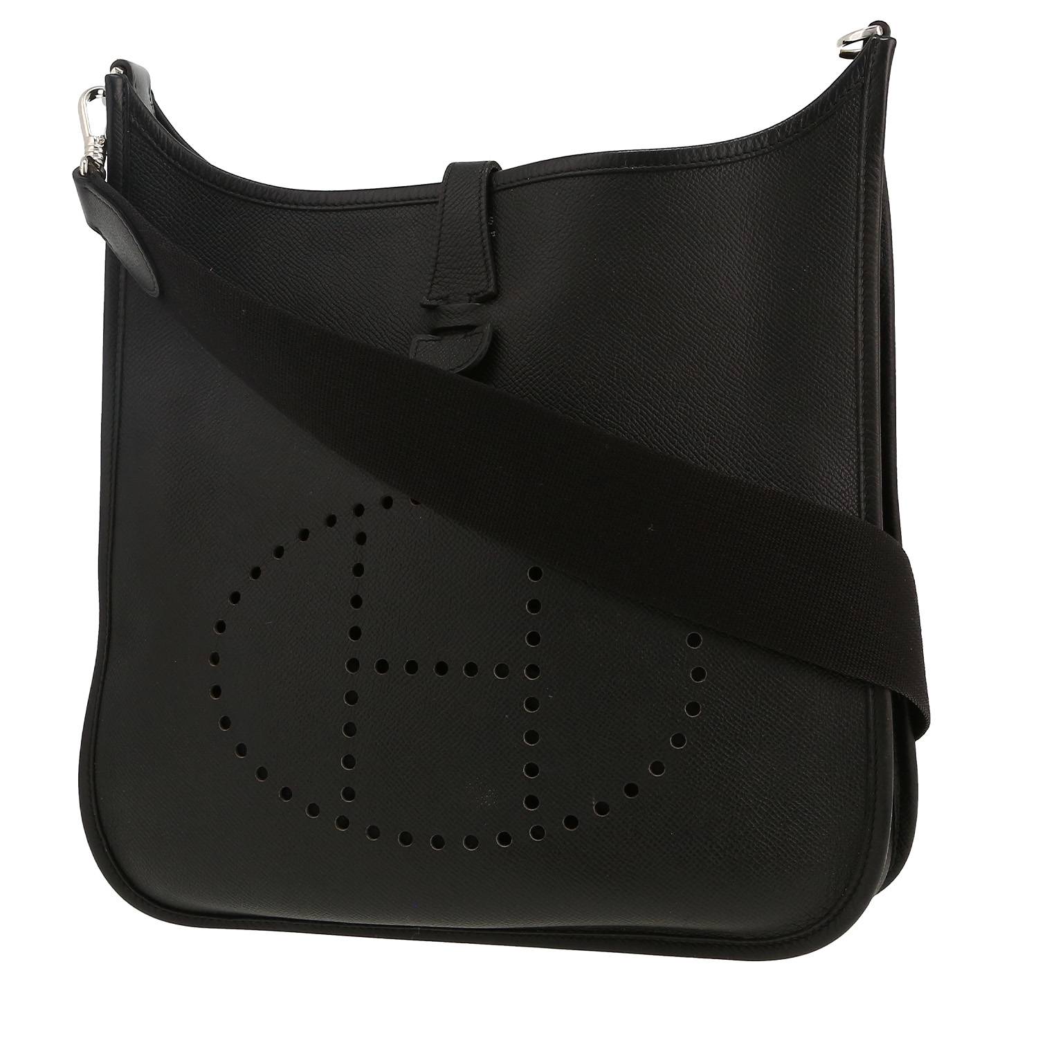 Bolso bandolera Hermès  Evelyne en cuero epsom negro