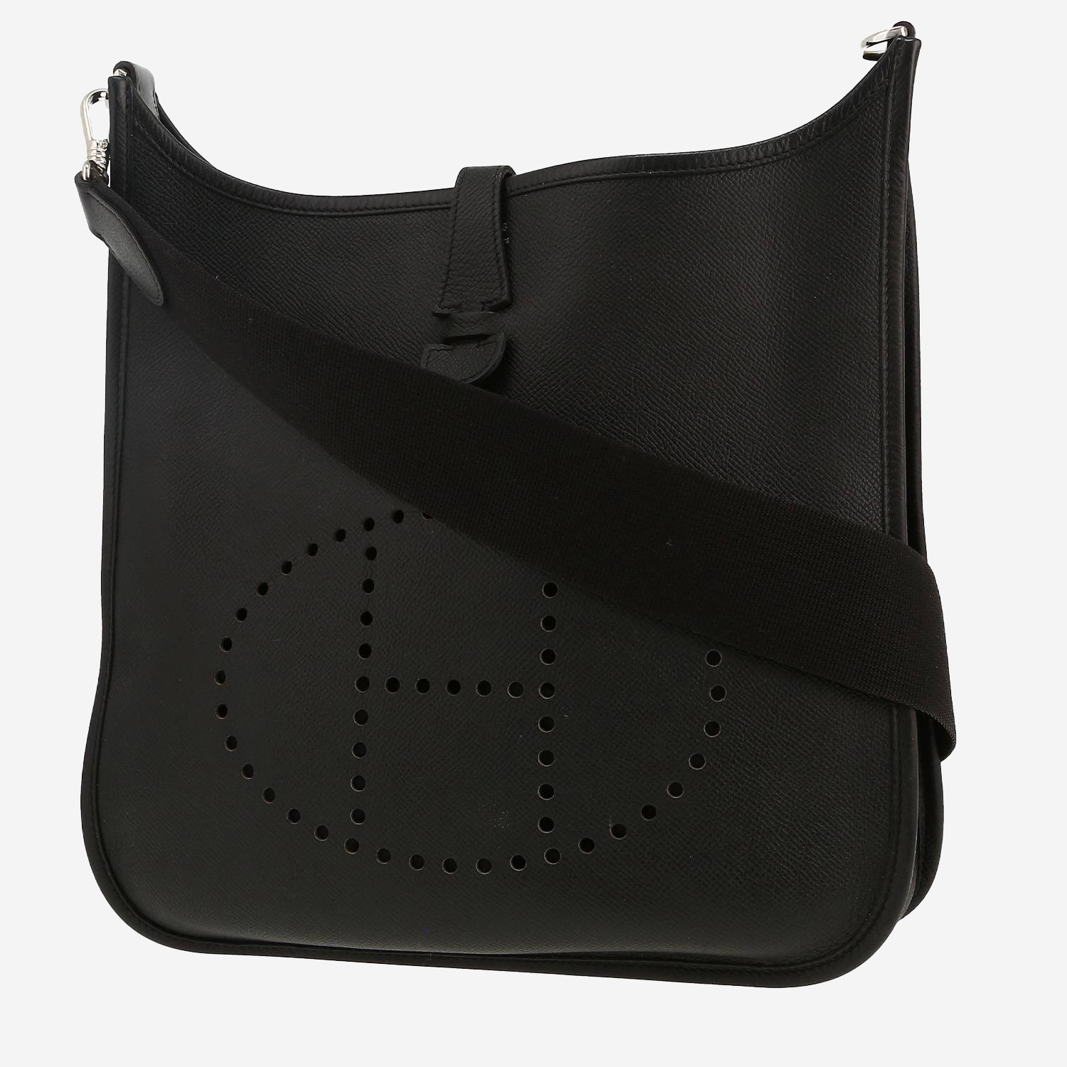 Hermès Evelyne shoulder bag in black epsom leather