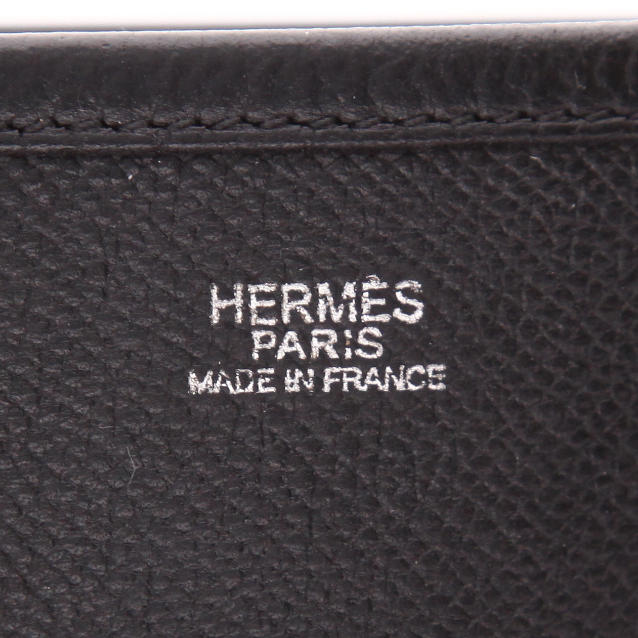 Hermès  Evelyne shoulder bag  in black epsom leather - Detail D2
