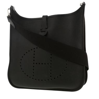 Sac bandoulière Hermès  Evelyne en cuir epsom noir