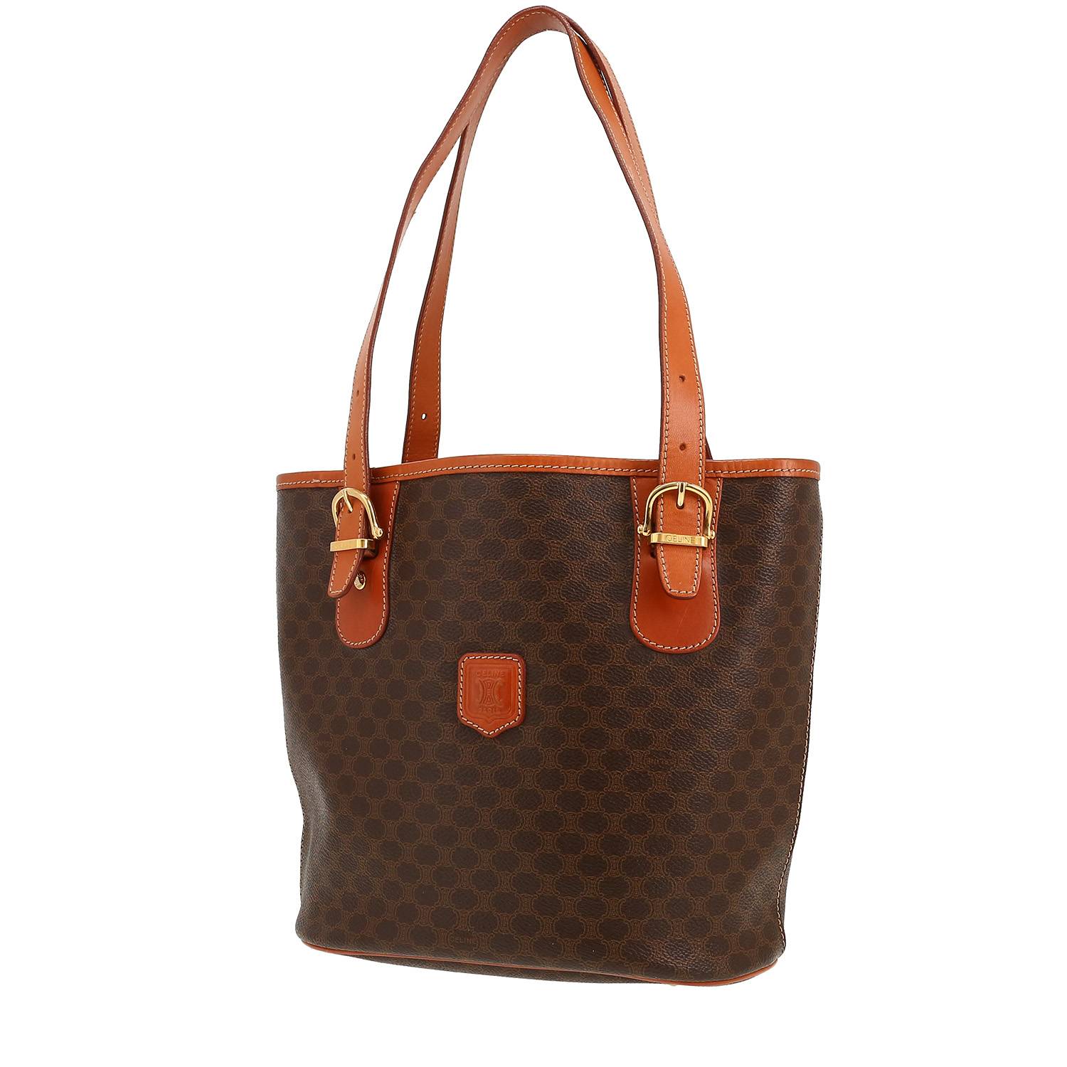 Sac à main Celine   en toile Triomphe marron et cuir marron