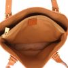 Bolso de mano Celine   en tejido "Triomphe" marrón y cuero marrón - Detail D3 thumbnail