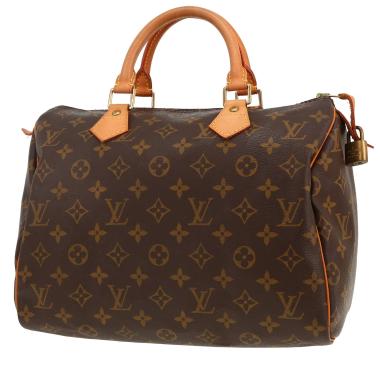 Sac à main Louis Vuitton  Speedy 30 en toile monogram marron et cuir naturel