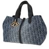 Dior  Toujours shopping bag  in navy blue Oblique denim canvas  and navy blue leather - 00pp thumbnail