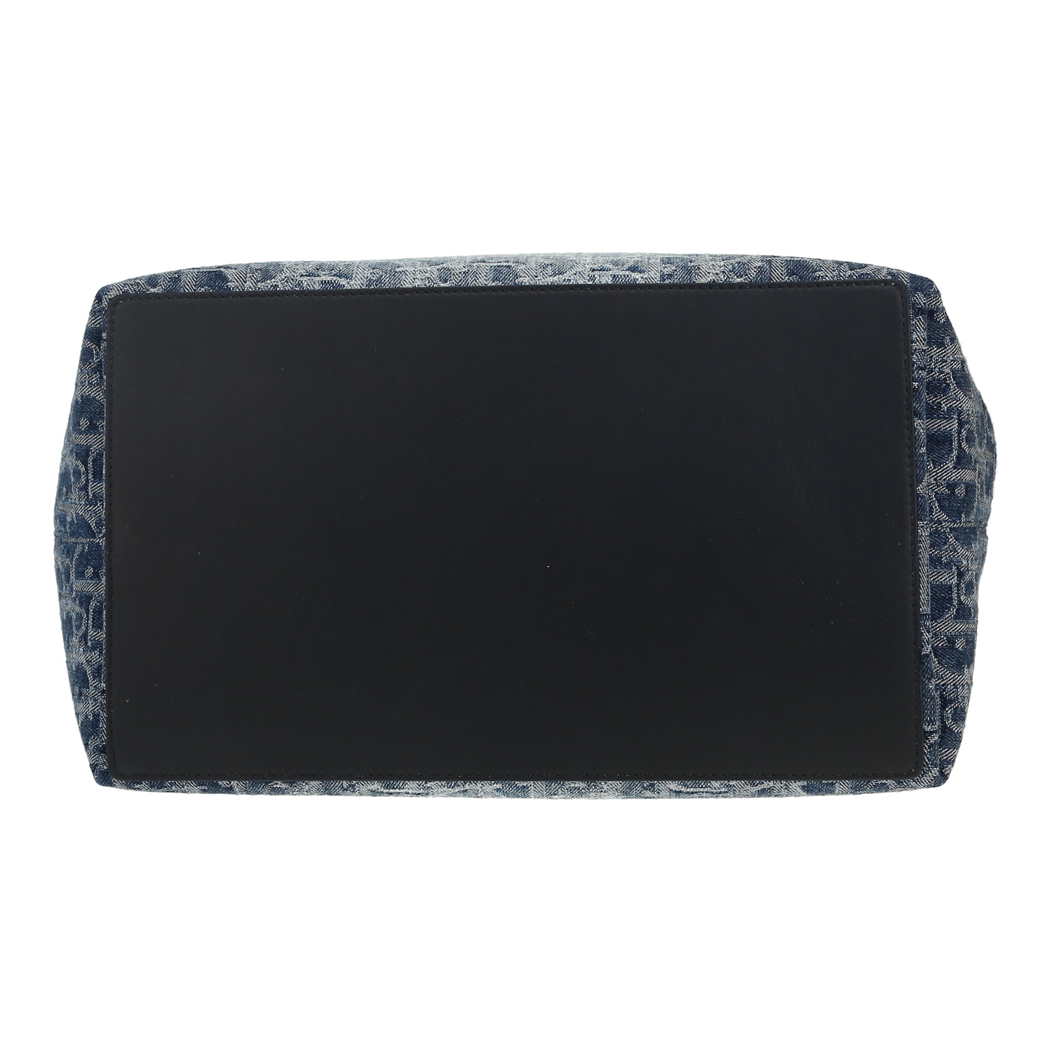 Dior Toujours shopping bag in navy blue Oblique denim canvas and navy blue leather - Detail D1