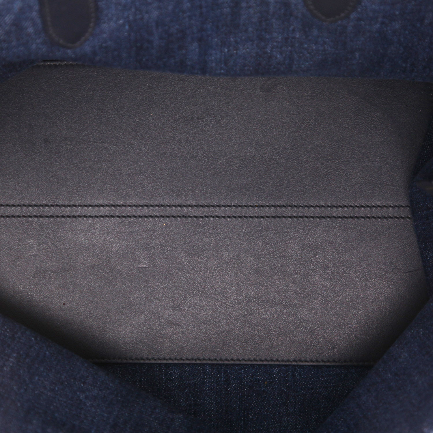 Dior Toujours shopping bag in navy blue Oblique denim canvas and navy blue leather - Detail D3