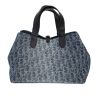 Dior  Toujours shopping bag  in navy blue Oblique denim canvas  and navy blue leather - Detail D4 thumbnail