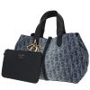 Dior  Toujours shopping bag  in navy blue Oblique denim canvas  and navy blue leather - Detail D5 thumbnail