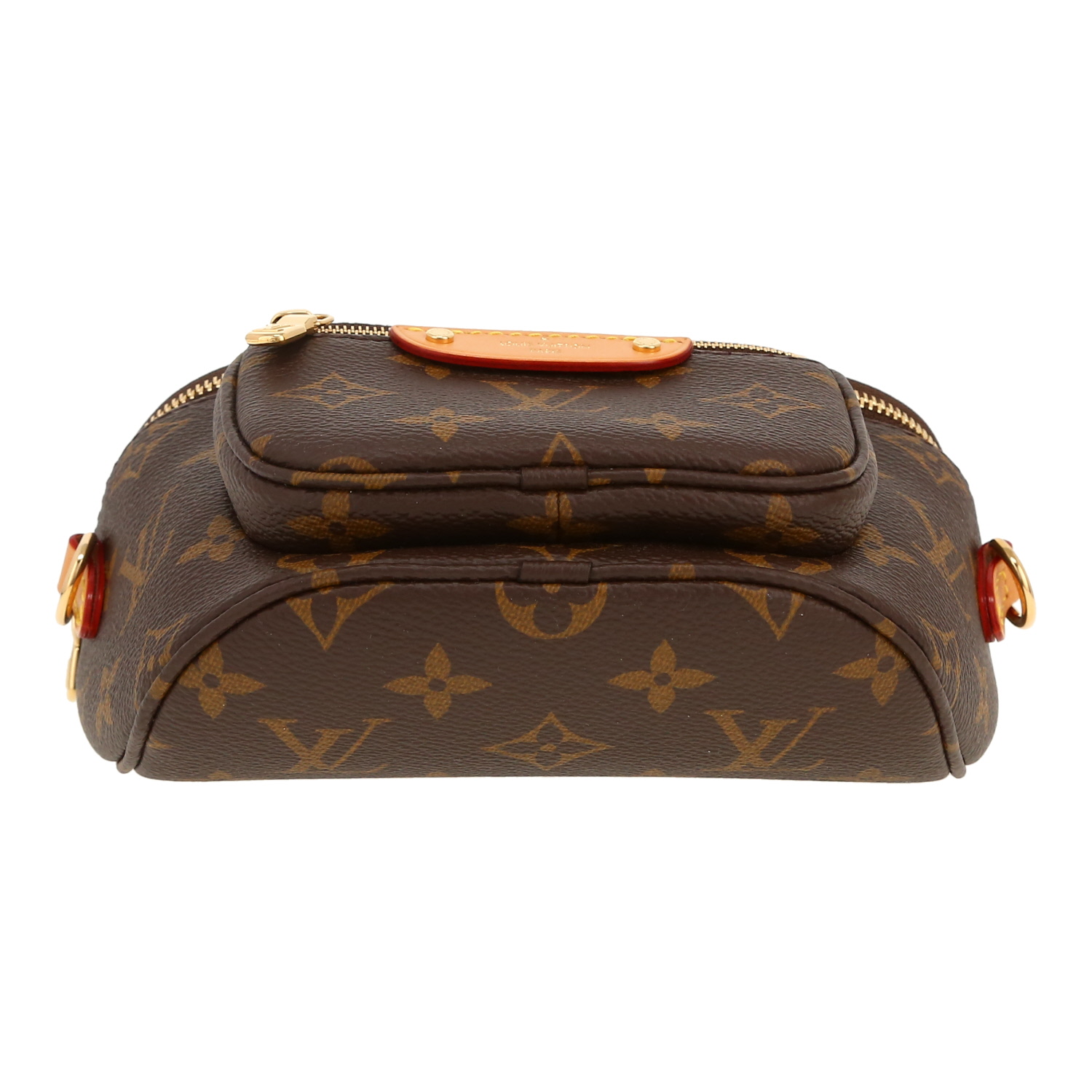 Sac bandoulière Louis Vuitton  Bumbag en toile monogram marron et cuir naturel - Detail D1