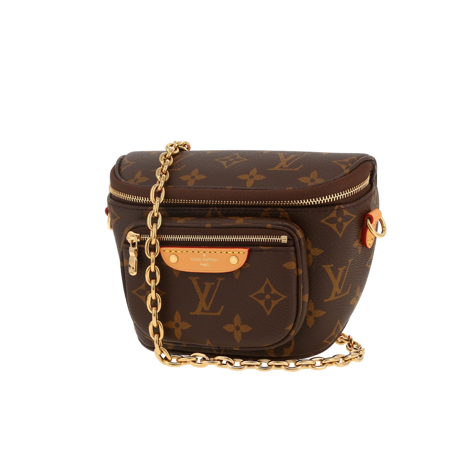 Louis Vuitton  Bumbag shoulder bag  in brown monogram canvas  and natural leather - Detail D4