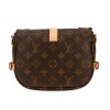 Louis Vuitton  Saumur shoulder bag  in brown monogram canvas  and natural leather - Detail D4 thumbnail