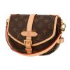 Louis Vuitton  Saumur shoulder bag  in brown monogram canvas  and natural leather - Detail D7 thumbnail