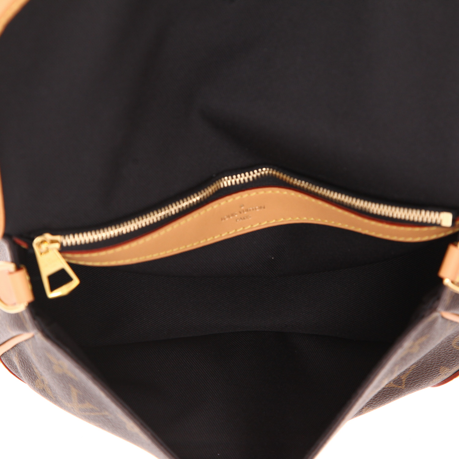 Sac bandoulière Louis Vuitton  Diane en toile monogram marron et cuir naturel - Detail D3