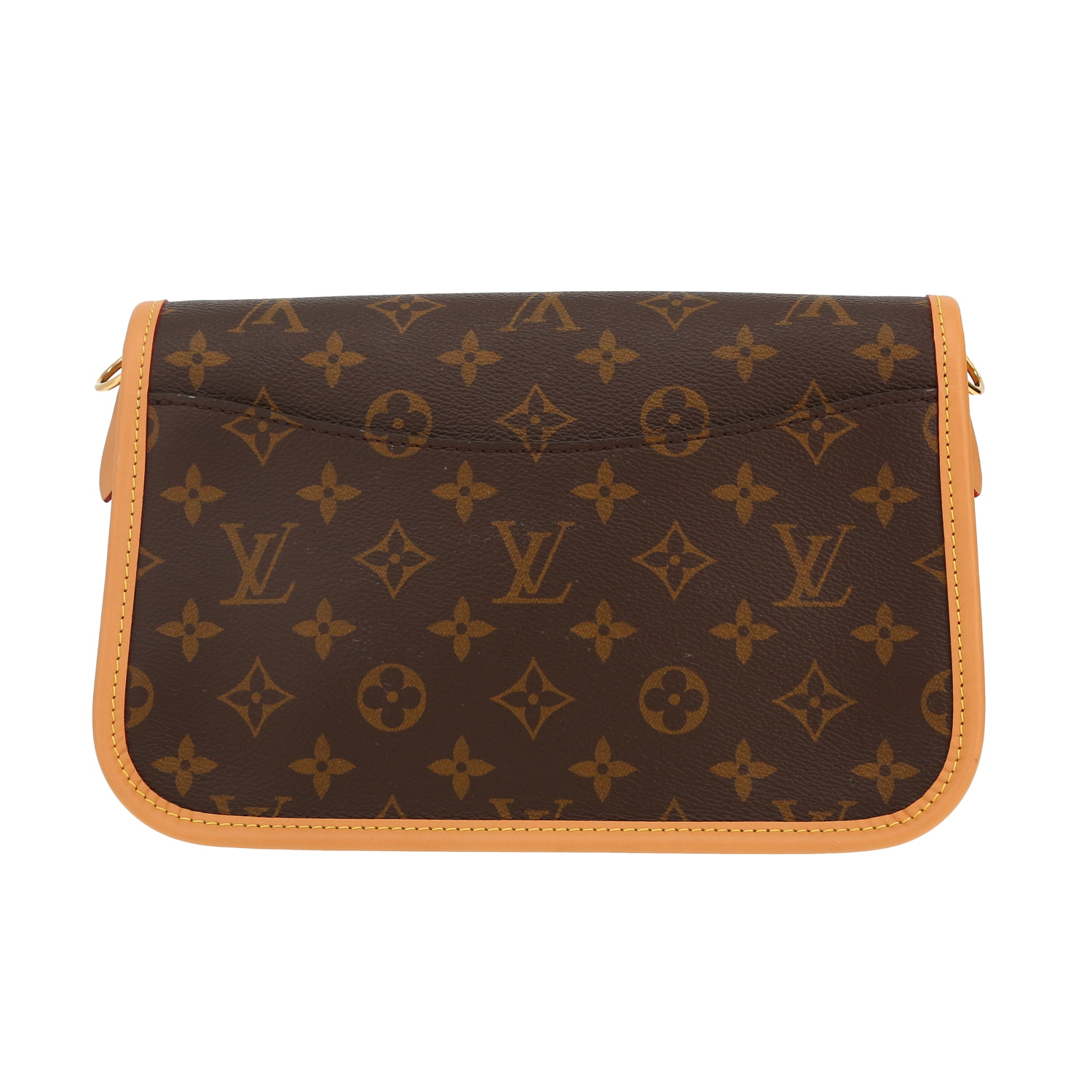 Louis Vuitton  Diane shoulder bag  in brown monogram canvas  and natural leather - Detail D4