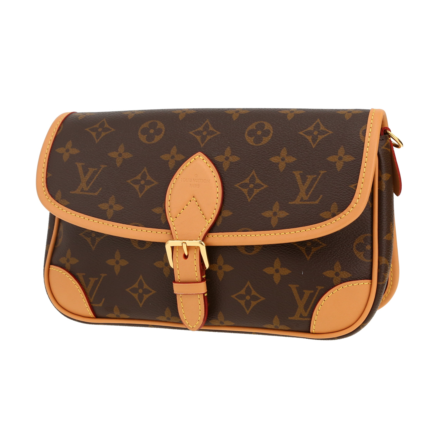 Louis Vuitton  Diane shoulder bag  in brown monogram canvas  and natural leather - Detail D5