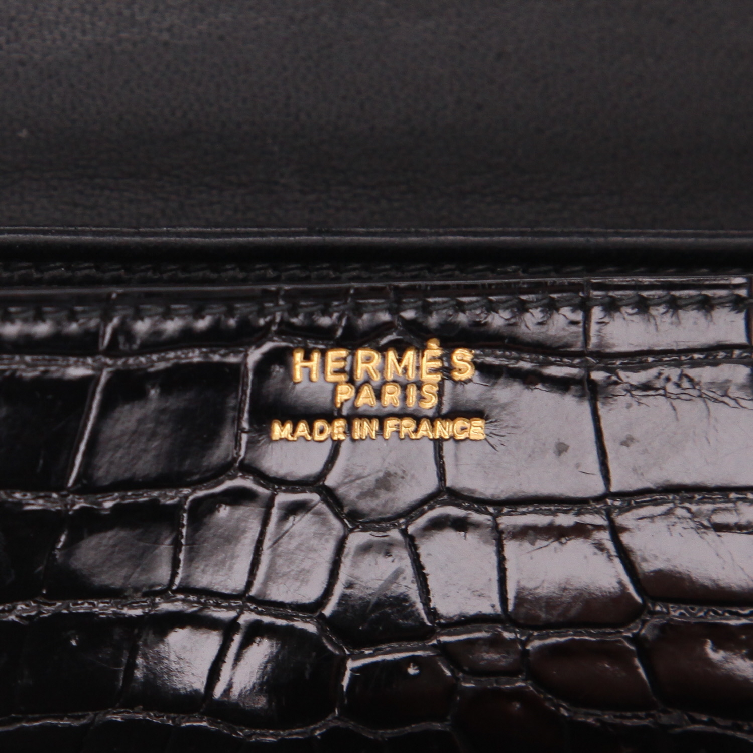 Borsa Hermès  Cocarde in coccodrillo nero - Detail D2