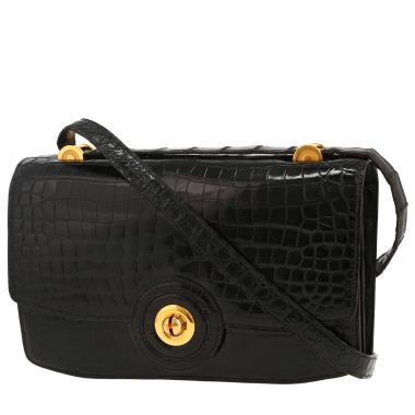 Bolso de mano Hermès  Cocarde en cocodrilo negro