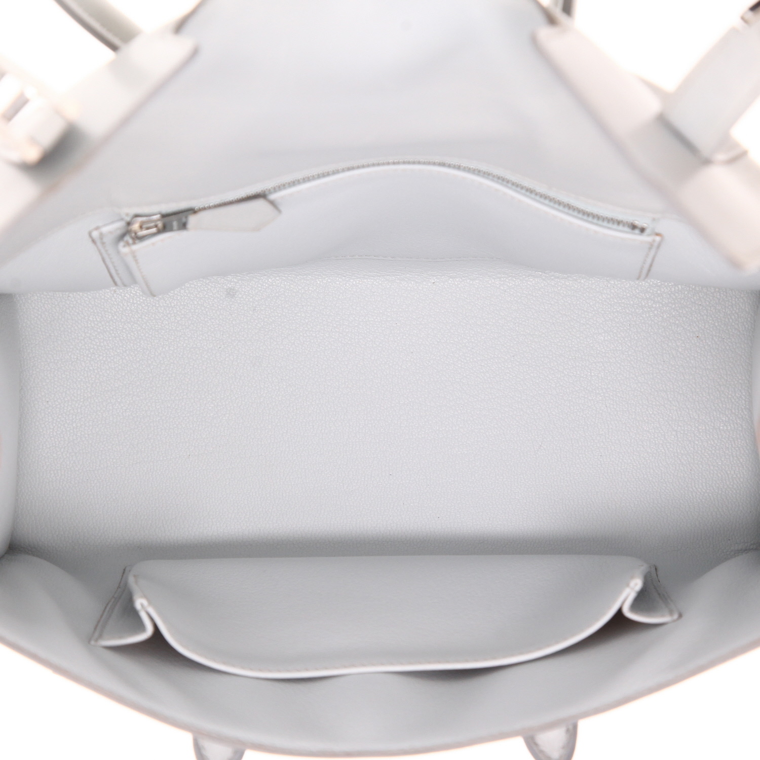 Hermès  Drag handbag  in grey leather - Detail D3