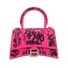 Bolso de mano Balenciaga  Hourglass en cuero rosa - 360 thumbnail