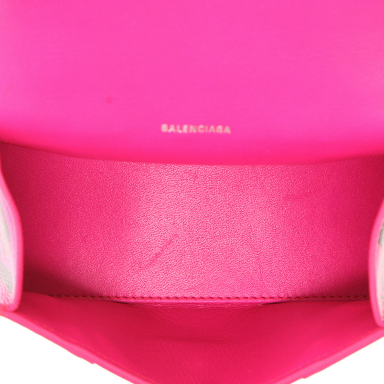 Bolso de mano Balenciaga  Hourglass en cuero rosa - Detail D3