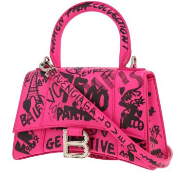 Sac à main Balenciaga  Hourglass en cuir rose